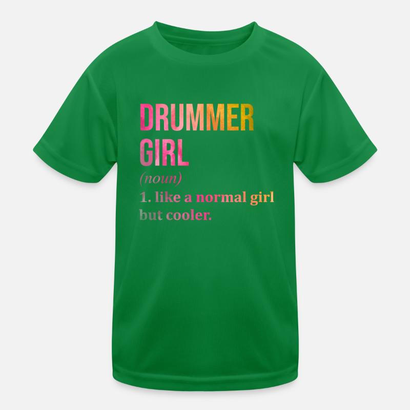 Drummer Kids Functional T-Shirt