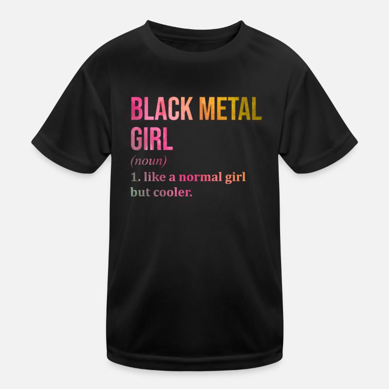 Black Metal Kinder Funktions-T-Shirt