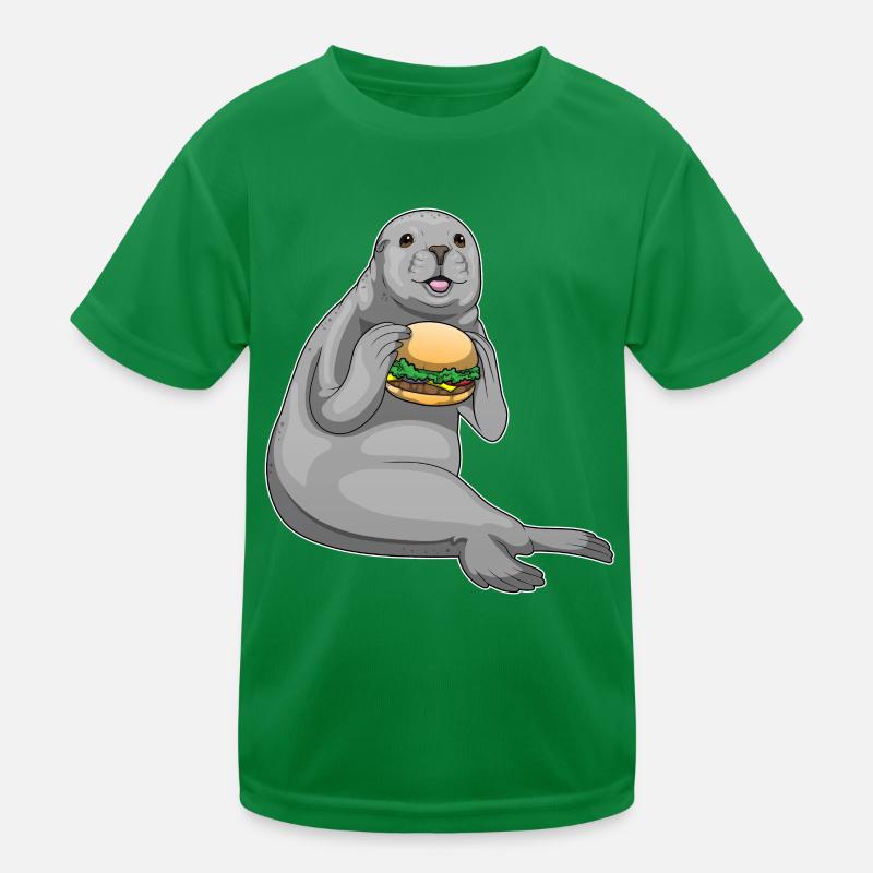 Seehund Cheeseburger Kinder Funktions-T-Shirt