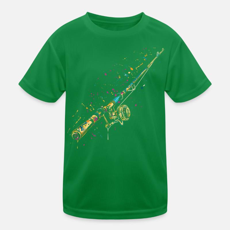 Fishing Rod Graffiti Kids Functional T-Shirt