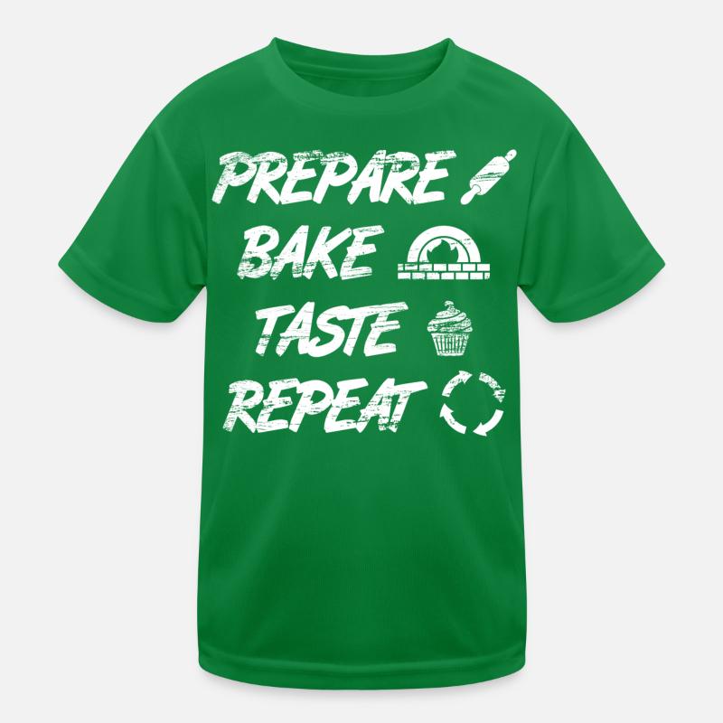Prepare, Bake, Taste, Repeat Kids Functional T-Shirt