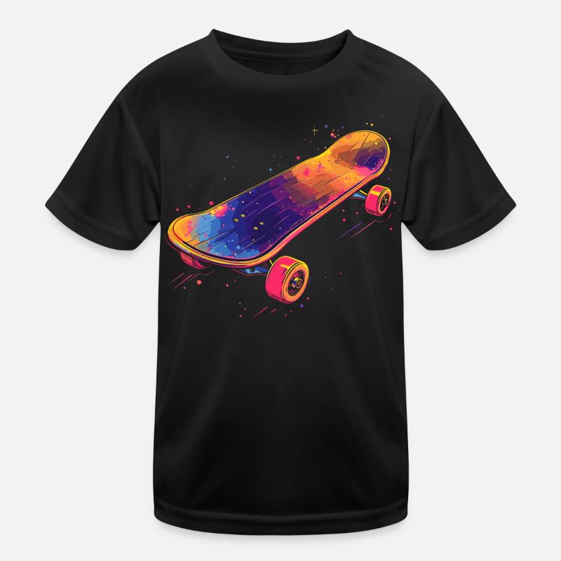 Skateboard Illustration Kids Functional T-Shirt