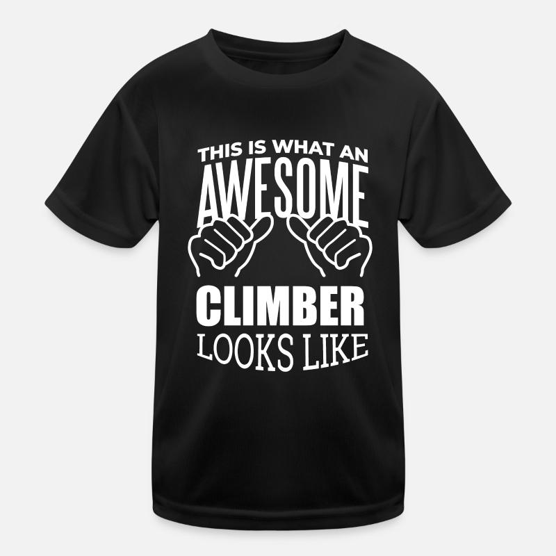 Bergsteiger - Kinder Funktions-T-Shirt - Schwarz