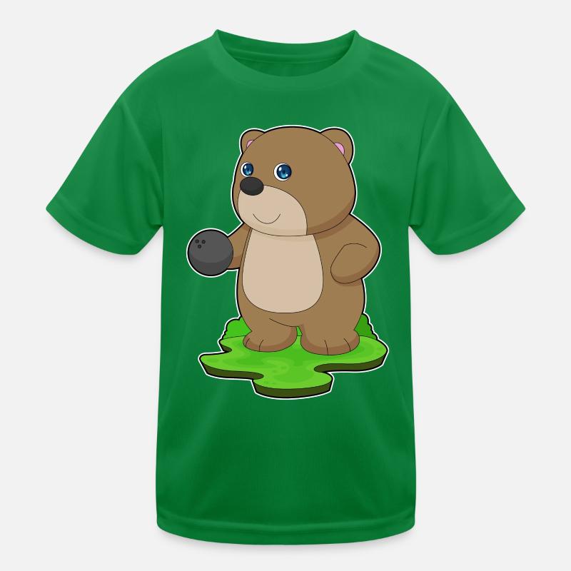 Bär Bowling Bowlingkugel Kinder Funktions-T-Shirt