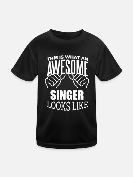 Singer Singer Singer - Kids Functional T-Shirt - black - Front