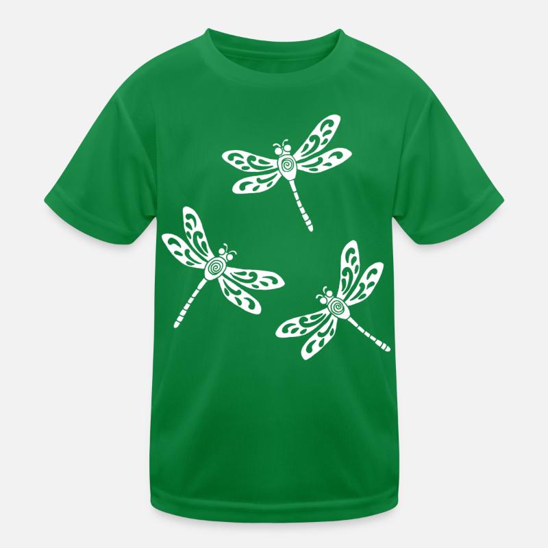Trio weißer Libellen Kinder Funktions-T-Shirt