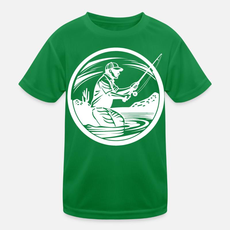 Fishing Drawing Kids Functional T-Shirt