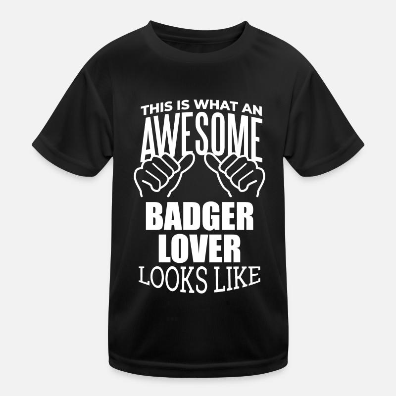 Dachs - Kinder Funktions-T-Shirt - Schwarz