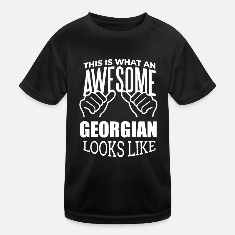 Georgien - Kinder Funktions-T-Shirt - Schwarz