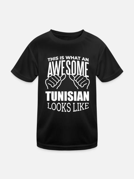 Tunisia - Kids Functional T-Shirt - black - Front