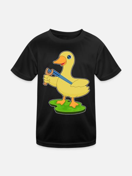 Duck Slingshot - Kids Functional T-Shirt - black - Front