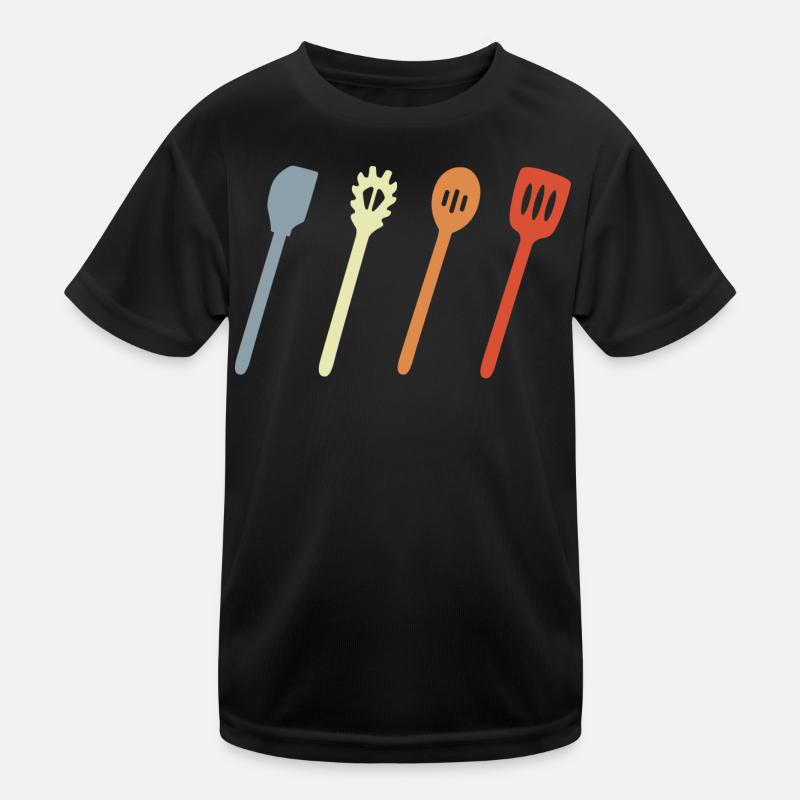 Cooking spoon sketch Kids Functional T-Shirt