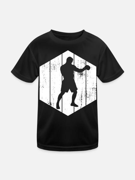 Boxer Sketch - Kids Functional T-Shirt - black - Front