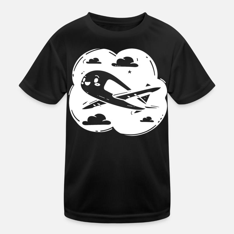 Propeller Plane Drawing Kids Functional T-Shirt