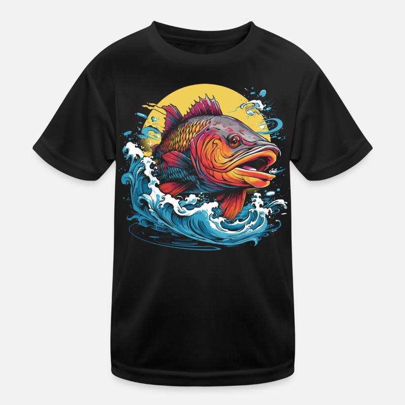 Fischerei Illustration Kinder Funktions-T-Shirt
