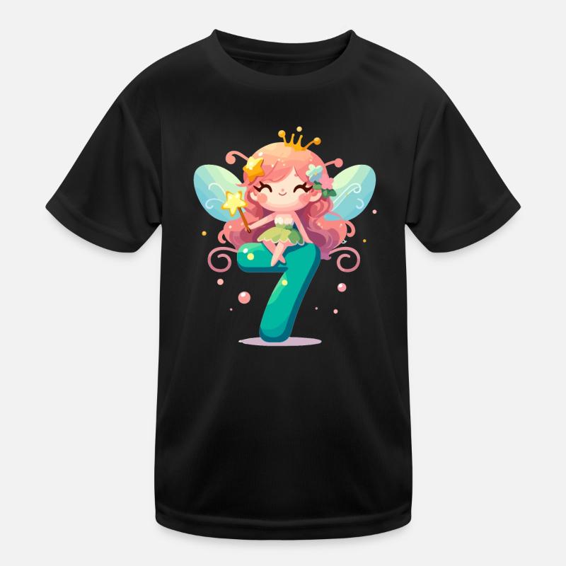 7 Jahre Fee Elfe Geburtstag Geschenk Kinder Funktions-T-Shirt