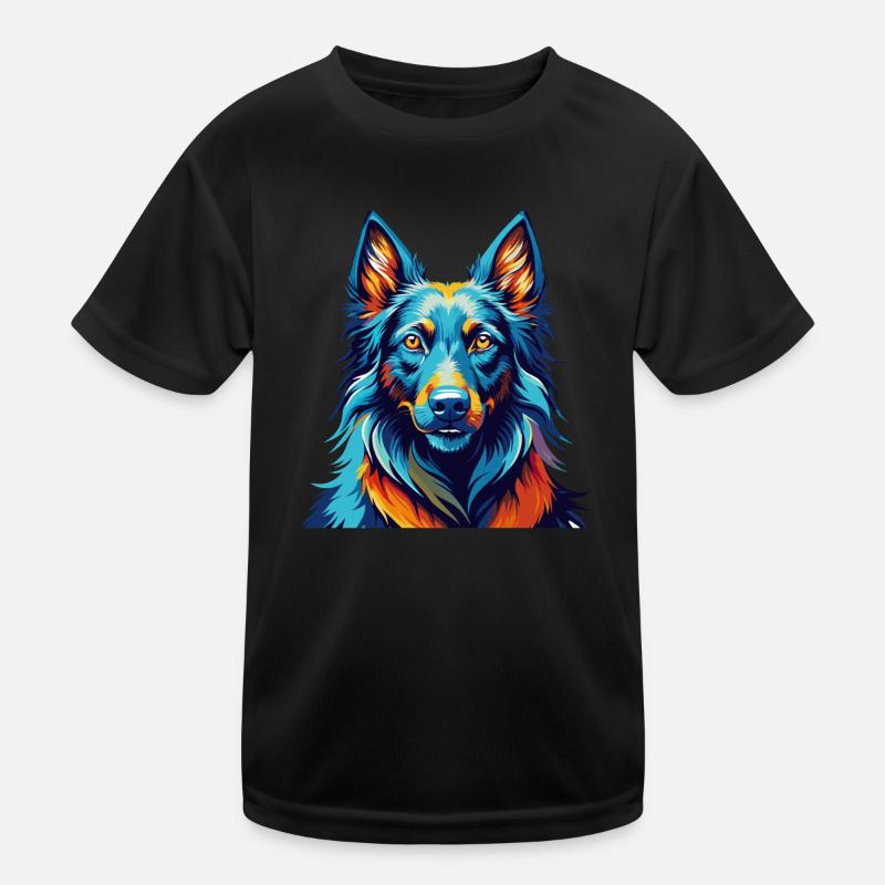 Belgian Groenendael Dog Breed Cartoon Kawaii Kids Functional T-Shirt