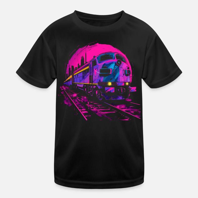 Retrowave Railway Kids Functional T-Shirt