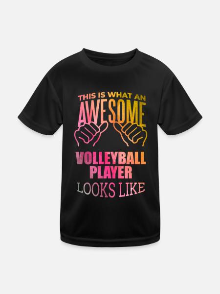 Volleyball Volleyball Volleyball - Kids Functional T-Shirt - black - Front