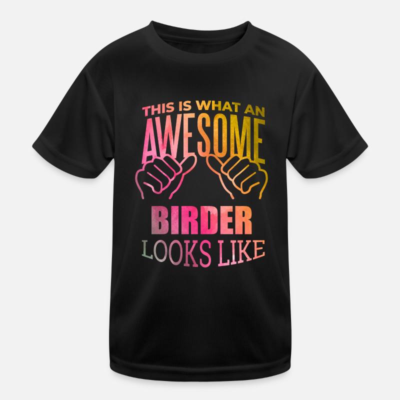 Vogelbeobachter Kinder Funktions-T-Shirt