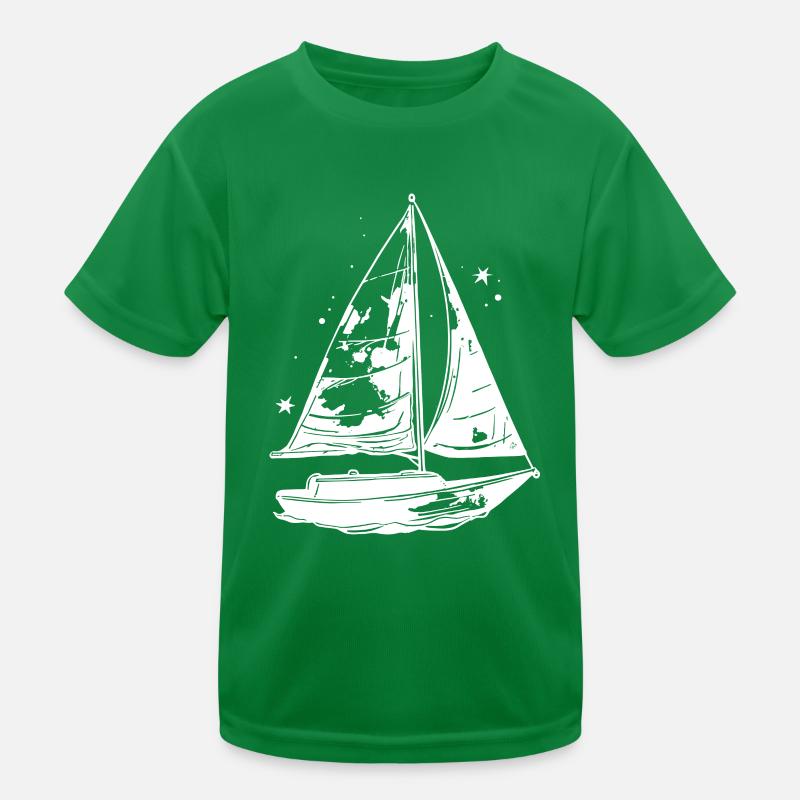 Sailboat Sketch Kids Functional T-Shirt