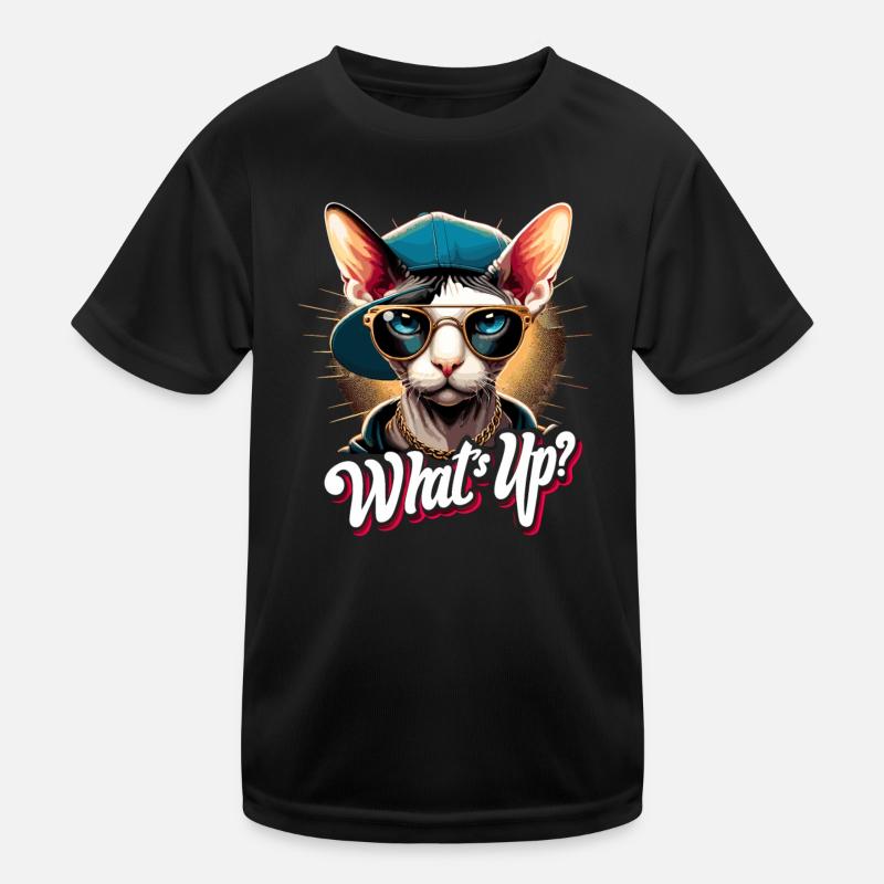 Cornish Rex What's Up Cat Gift Kids Functional T-Shirt