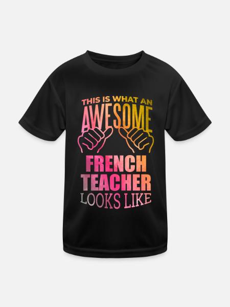 French - Kids Functional T-Shirt - black - Front