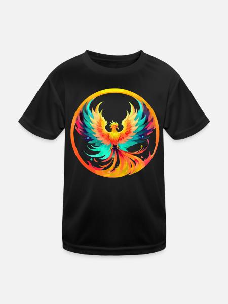 Phoenix Phönix - Kinder Funktions-T-Shirt - Schwarz