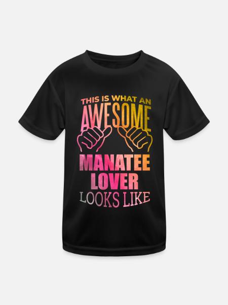 Manatee Manatee Manatee - Kids Functional T-Shirt - black - Front