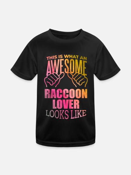 Raccoon Raccoon Raccoon - Kids Functional T-Shirt - black - Front