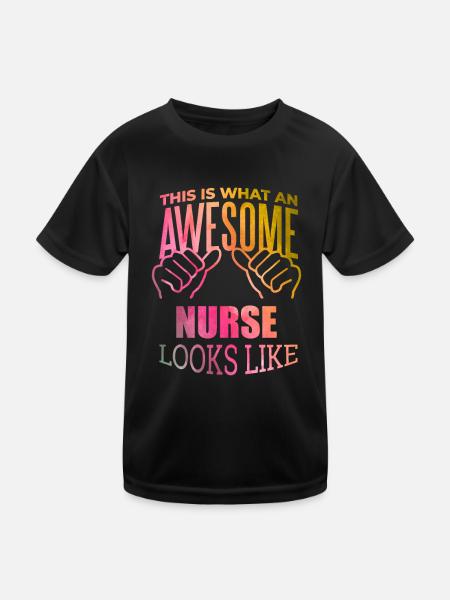 Krankenschwester, Schwester, Krankenschwester - Kinder Funktions-T-Shirt - Schwarz - Vorne
