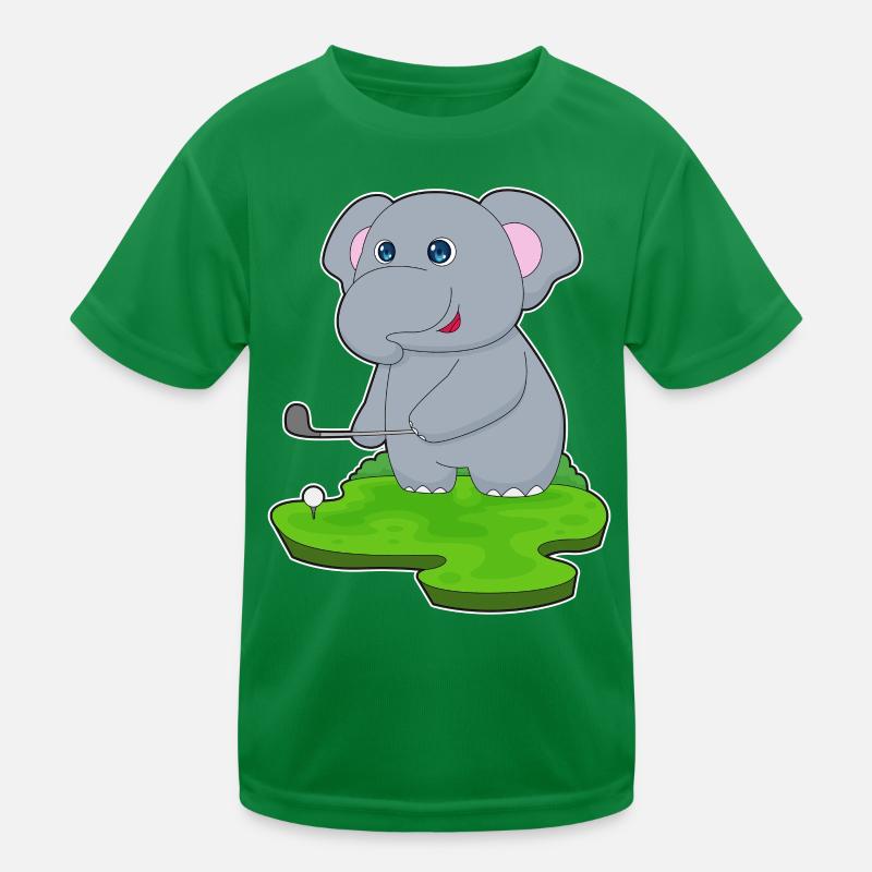 Elefant Golf Golfschläger Kinder Funktions-T-Shirt