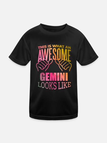 Zwillinge Zwillinge Zwillinge - Kinder Funktions-T-Shirt - Schwarz - Vorne