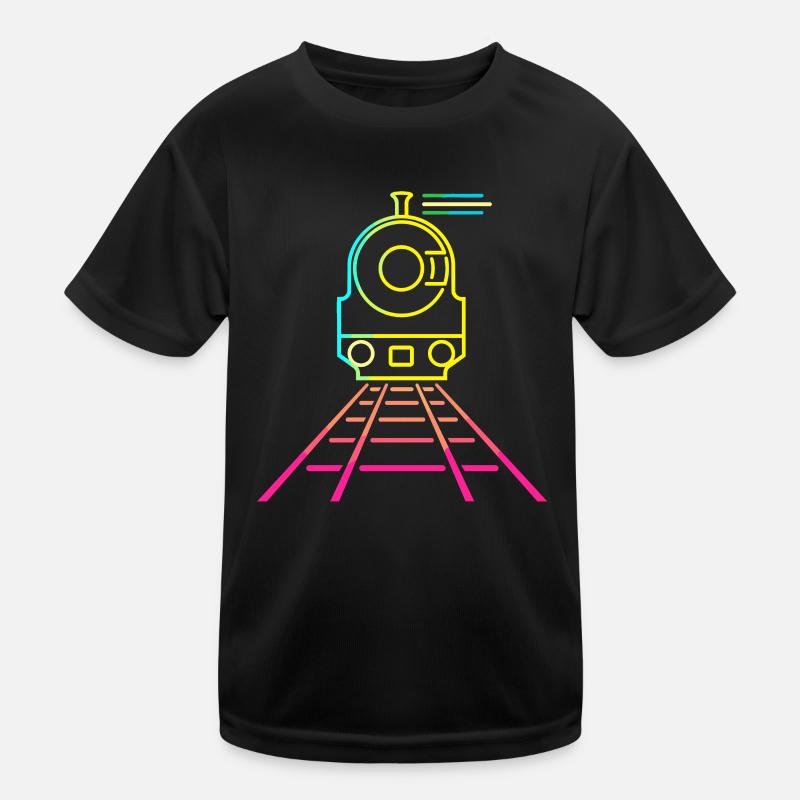 Eisenbahn Cartoon Stil Kinder Funktions-T-Shirt