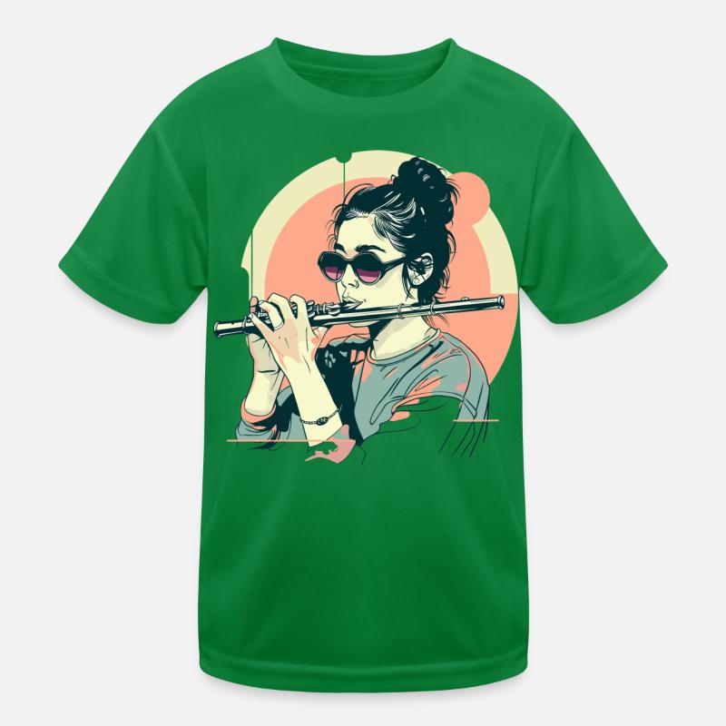 Graphic Flutists Kids Functional T-Shirt
