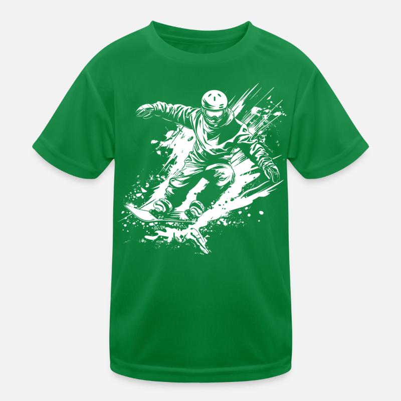 Snowboarder Kinder Funktions-T-Shirt