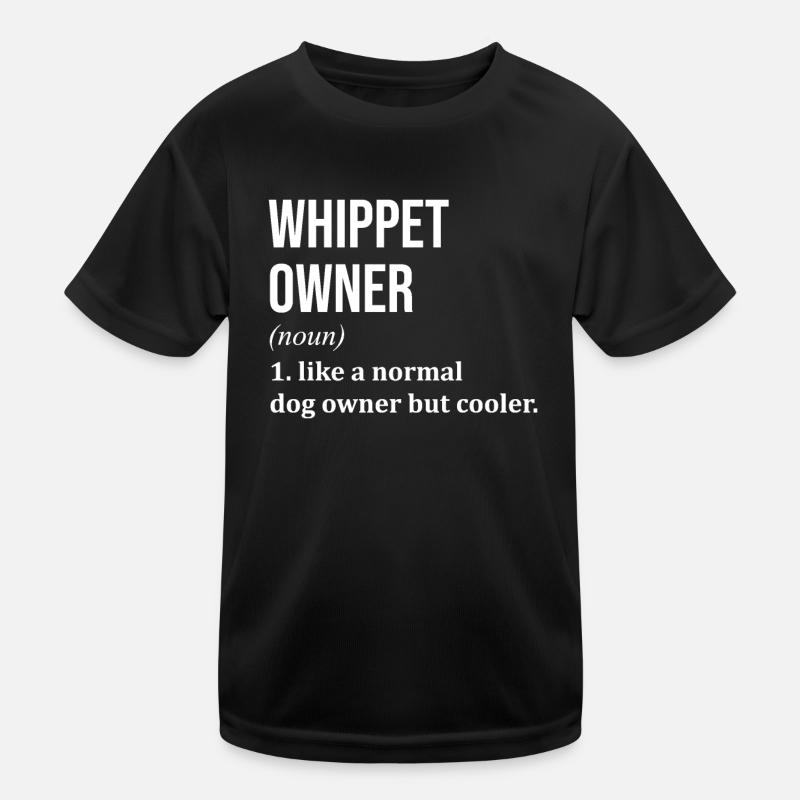 whippet - Kinder Funktions-T-Shirt - Schwarz