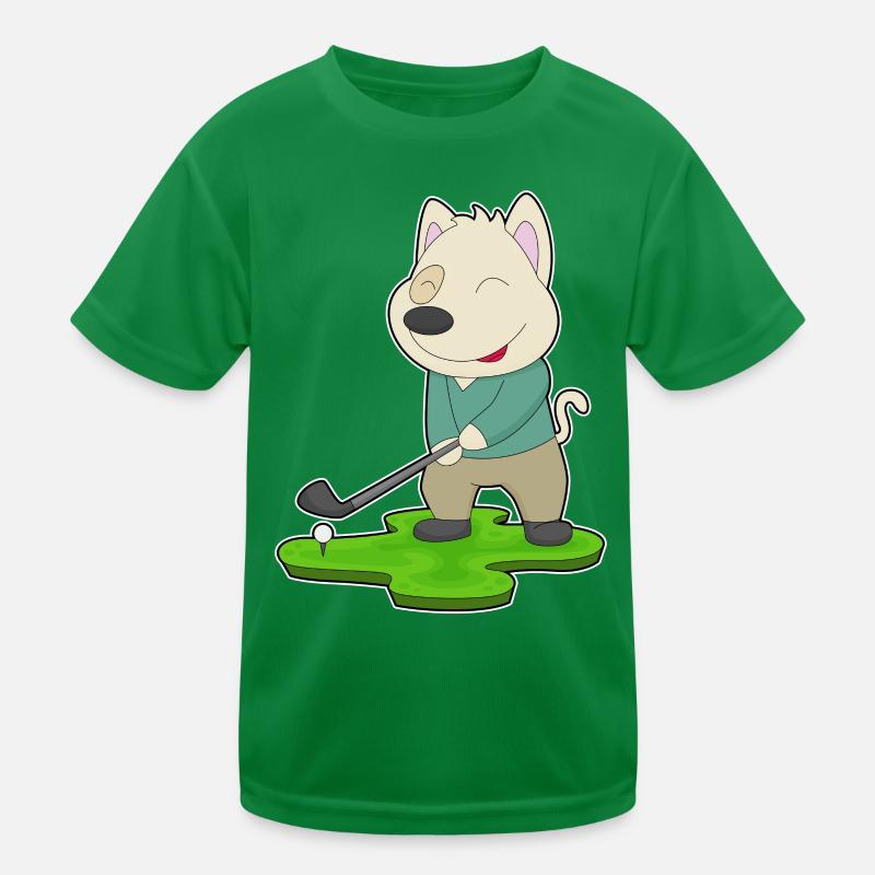 Hund Golf Golfschläger Kinder Funktions-T-Shirt