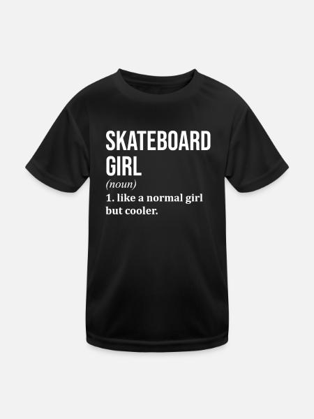 Skateboard Skateboard Skateboard - Kinder Funktions-T-Shirt - Schwarz - Vorne