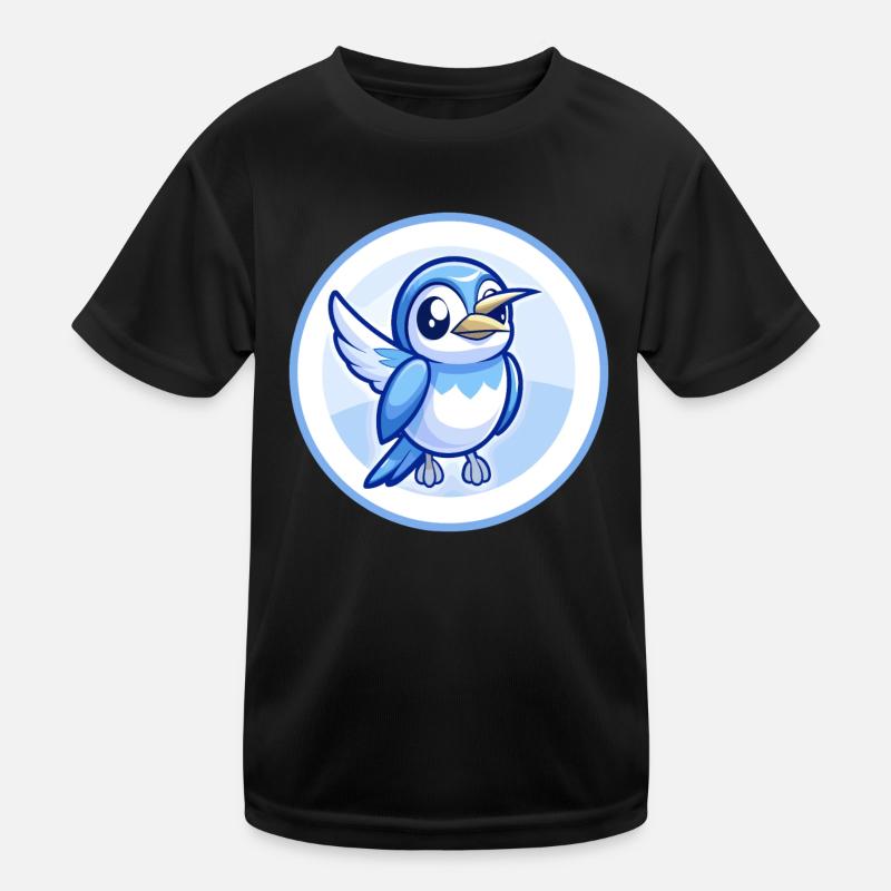 Bee Eater Blue Kawaii Cartoon Character Clipart Kids Functional T-Shirt