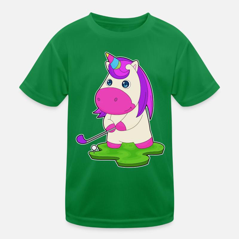 Einhorn Golf Golfschläger Kinder Funktions-T-Shirt