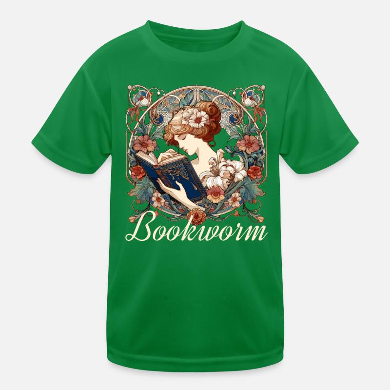 Bookworm Woman Reading Browsing Gift Kids Functional T-Shirt
