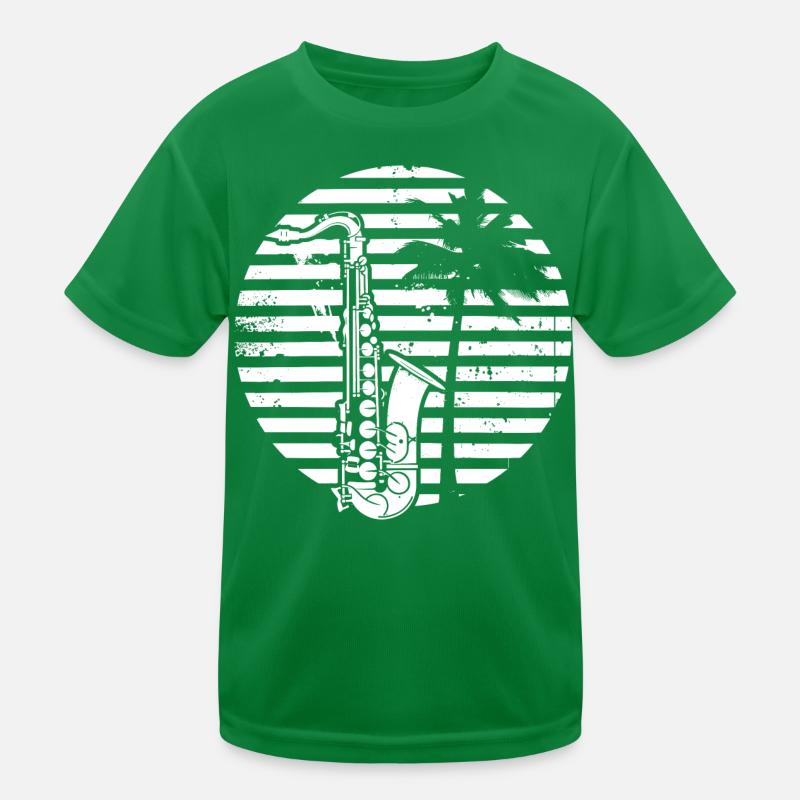 Saxophone Drawing Kids Functional T-Shirt