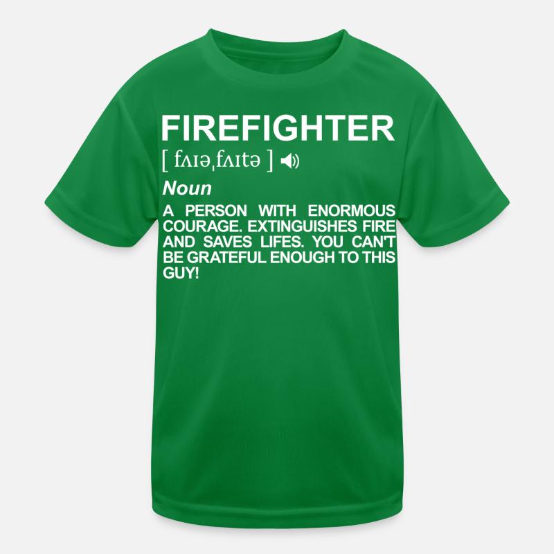 Firefighter Definition Kids Functional T-Shirt