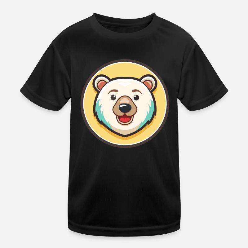 Polar Bear Kawaii Cartoon Character Animal Face Kids Functional T-Shirt