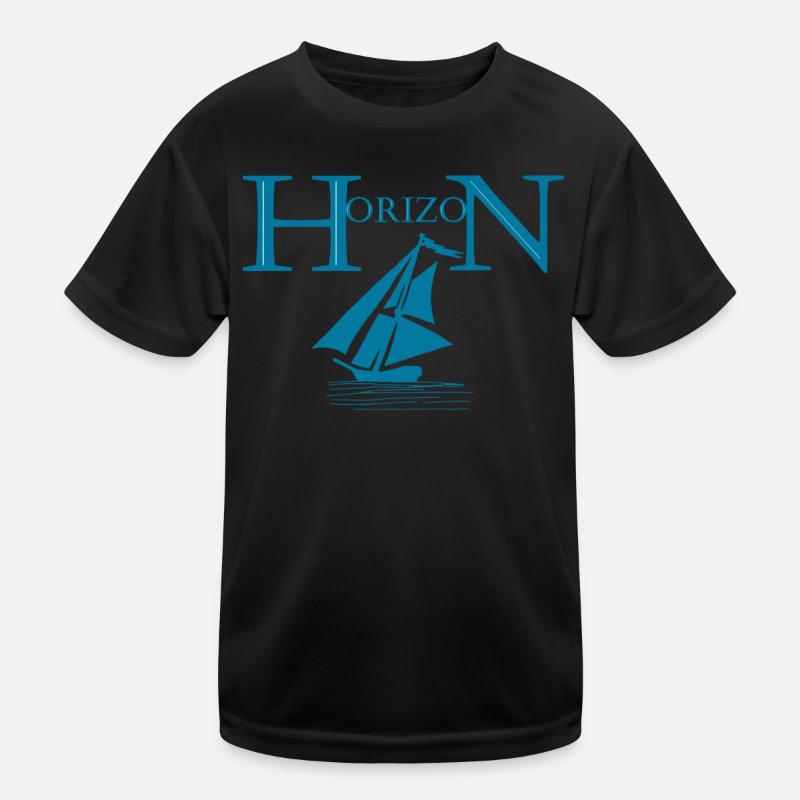 Boot und Horizont Kinder Funktions-T-Shirt
