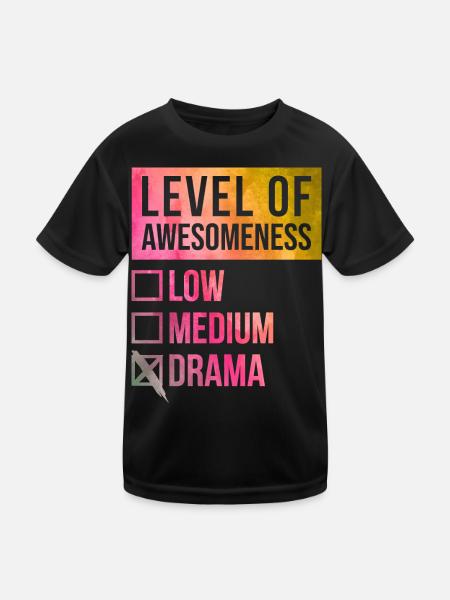 Drama Drama Drama - Kinder Funktions-T-Shirt - Schwarz - Vorne