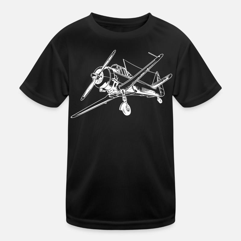 Propeller Airplane Drawing Kids Functional T-Shirt