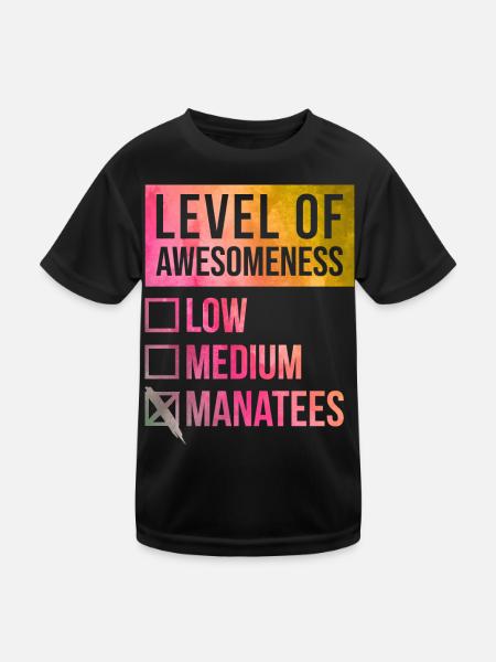 Manatee Manatee Manatee - Kids Functional T-Shirt - black - Front
