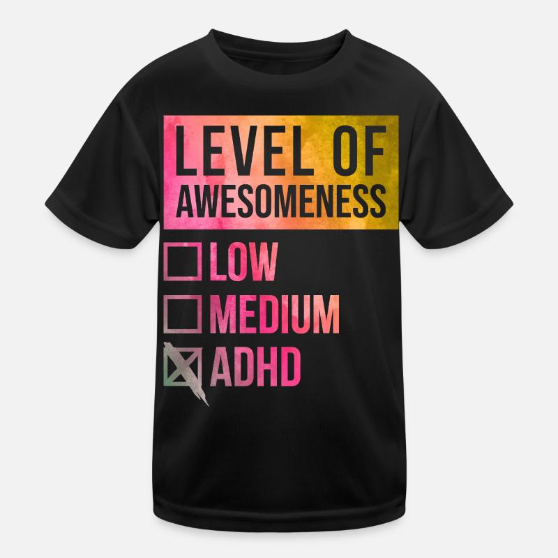 ADHS - Kinder Funktions-T-Shirt - Schwarz